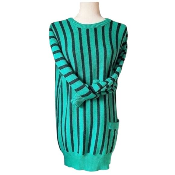 Vintage Green Striped Tunic Sweater - Picture 11 of 11
